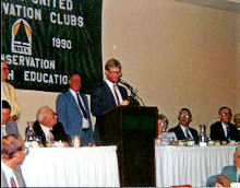 Dan Kimmel accepting the 1990 MUCC Special Conservation Award