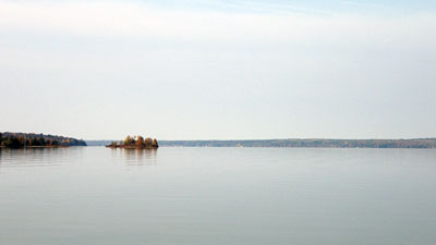 Mirror like look on Michigan's Mullett Lake on a peaceful morning.