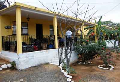 The clubhouses near Lake Comedero where anglers live while fishing the remoted mountain lake.