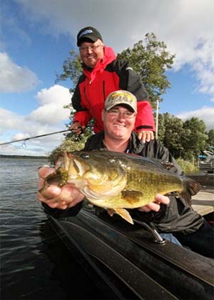 The father-and-son team of Bernie and Brad Ksionek sacked an impressive 18.72-pound, 5-fish limit to win top honors and $10,400 in cash at the September 8, 2012 Cabela's North American Bass Circuit's Leech Lake qualifier