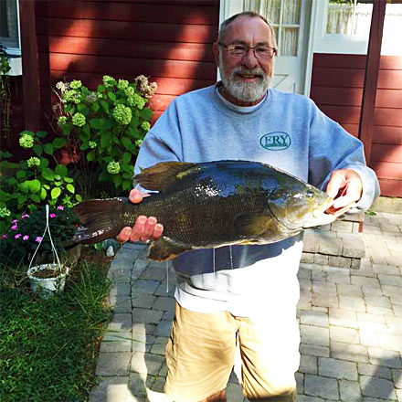 Bruce Kraemer landed a huge 9.98 pounds smallmouth bass from Michigan's Indian River on September 11, 2016.