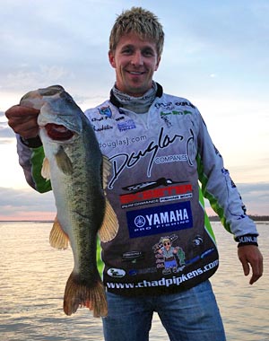 Holt Michigan Elite Series Angler Chad Pipkens hopes more bass like this Falcon Lake giant and finishing the 2013 season on home water will qualify him for his first Bassmaster Classic in 2014