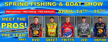 The 2017 D & R Sports Center Spring Fishing and Boat Show features an awesome lineup of seminars speakers including Kevin VanDam, Skeet Reese, David Fritts, Jonathon VanDam and Ott DeFoe