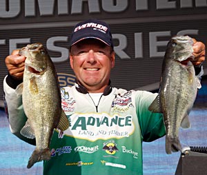 Davy Hite takes over the lead on day two of the Elite Series Alabama Charge on Pickwick Lake with bass like these