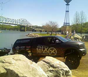 An Elite Series pro angler launches his boat into Pickwick Lake in preparation for the 2011 Alabama Charge
