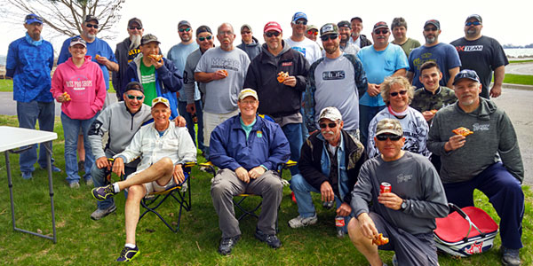 Spring DK Open 2018 picture of all the MadWags Memorial Members catch-and-release bass tournament participants, members of GreatLakesBass.com