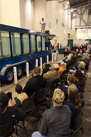The popular Hawg Trough returns to the 2015 Ultimate Sport Show Grand Rapids for action seminars with real live bass going after seminar leader presentations