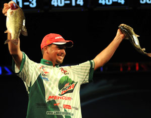 Diet Mountain Dew pro Jason Christie led wire-to-wire with bass like these to win FLW Tour Lake Hartwell