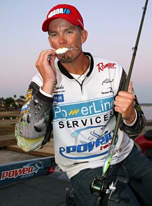 Texan Keith Combs wins the Toyota Texas Bass Classic on Lake Conroe in a sudden death fish off against Michael Iaconelli by catching a 15 inch largemouth bass