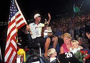 Michigan pro angler Kevin VanDam after his first Bassmaster Classic victory in 2001 at the Louisiana Delta