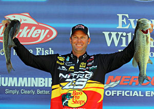 Reigning Bassmaster angler of the year Kevin VanDam smashed a huge limit to vault into 2nd place 4 ounces behind the leader Evers in the West Point Lake Elite Series event