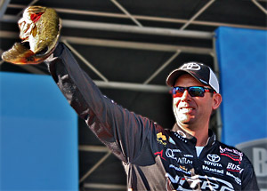 Kevin Vandam with a largemouth bass caught in Muskegon Lake - Credit: Jeff Nedwick