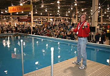 Lake Ultimate is the largest indoor seminar lake featuring top live seminars at the Ultimate Fishing Show