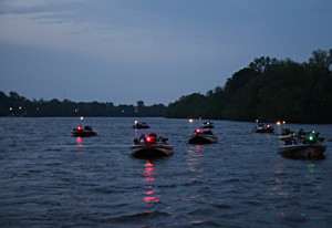 Scene from a 2009 bass tournament takeoff on Northeast Louisiana's Oauchita River
