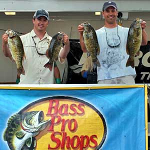 The team of Rob Ross and Adam Hilldore won the 2012 NBAA Lake St Clair Open bass tournament June 16 with 5 smallmouth bass weighin 21.47 pounds