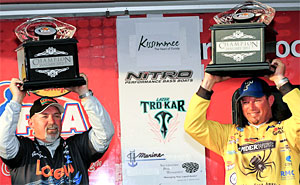 Gerald Brown and Bobby Lane keep the lead to win the inaugural PAA Tour Team Challenge on Lake Toho with 64.64 pounds of Florida bass