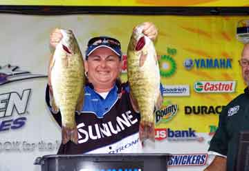 Despite an injured foot, Renee Hensley fished her way to the top co-angler spot.