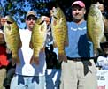 Kyle Green and Scott Dobson set an unofficial Lake St Clair five bass tournament record of 29.68 pounds with their giant smallmouth bass caught during the October 9, 2010 Monsterquest event