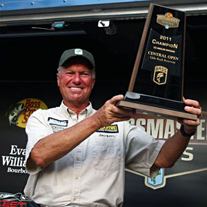 Co-Angler Jacques Fleischmann won the non-boater side of the Bassmaster Central Open on Table Rock Lake with five bass weighing 11-7 caught over three days
