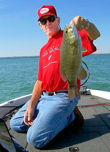 Larry Miller with another big Northern Michigan smallmouth bass.