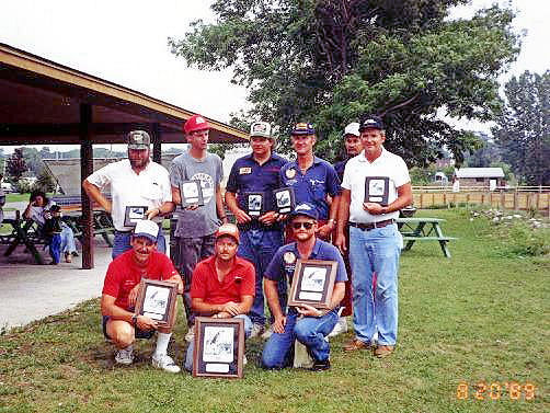 Muskegon BASS Federation tournament 1989 where I took 2nd place among a pack of well-known successful Michigan tournament anglers including Kevin VanDam (standing 2nd from left).