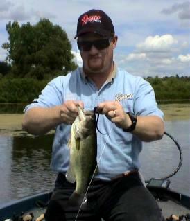 Lake Ovid keeper largemouth bass caught on a Texas-rigged plastic worm.