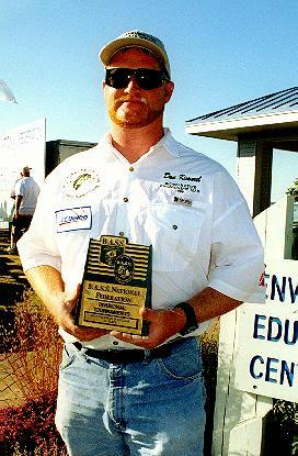 Dan Kimmel with his trophy as part of the 1st place Michigan BASS Northern Divisional State Team.