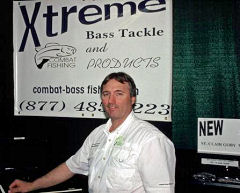 Wayne Carpenter of Xtreme Bass Tackle and Combat Fishing works his Showspan show booth